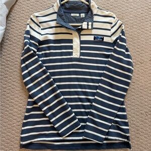 L.L. Bean Blue and Cream Button-Up